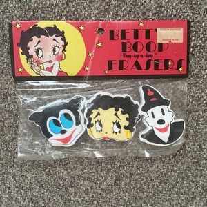 RARE BETTY BOOP 1983 Eraser Pack Sealed